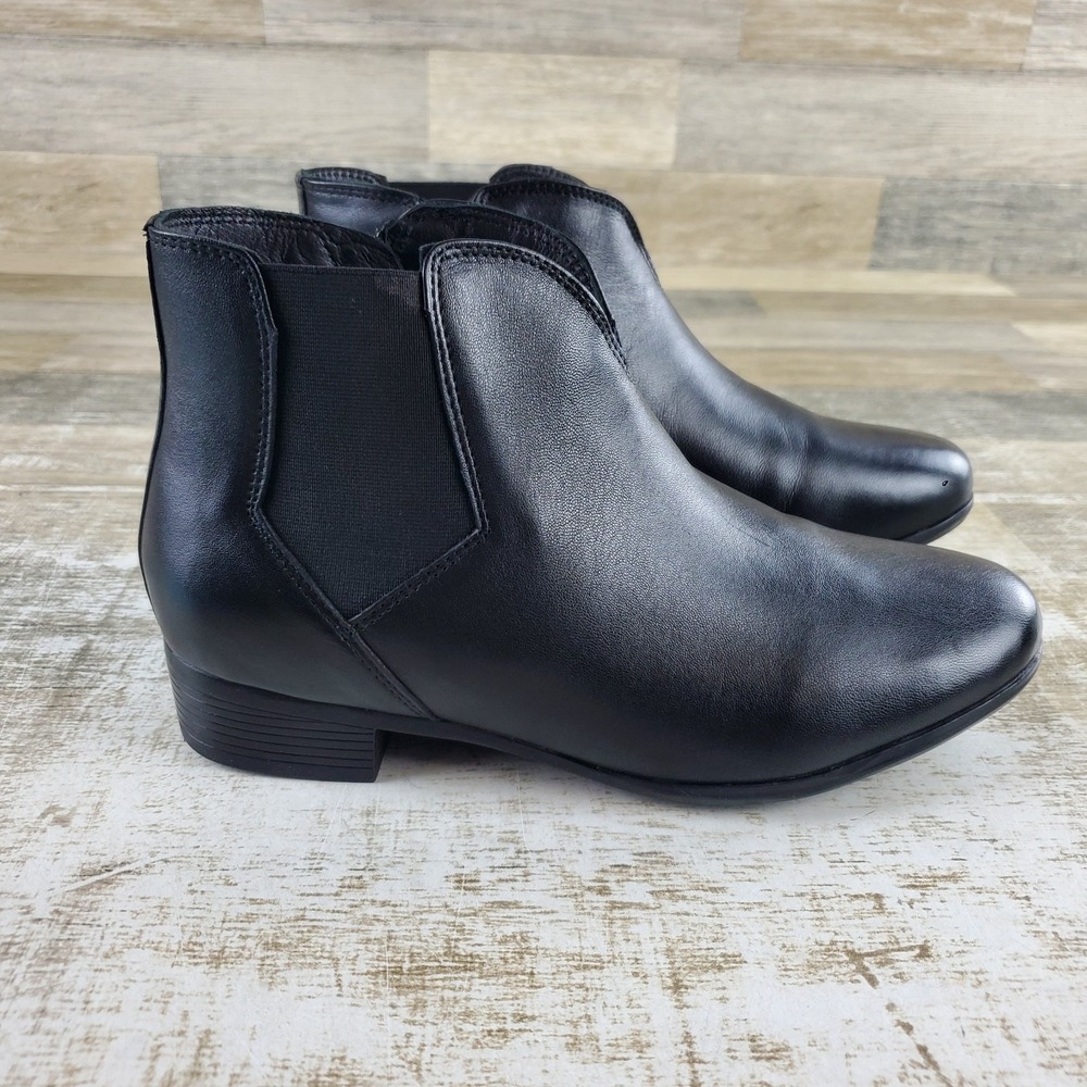 Trotters Monroe Womens Ankle Bootie Sz 9 WW Side Zip Block Heel Round Toe